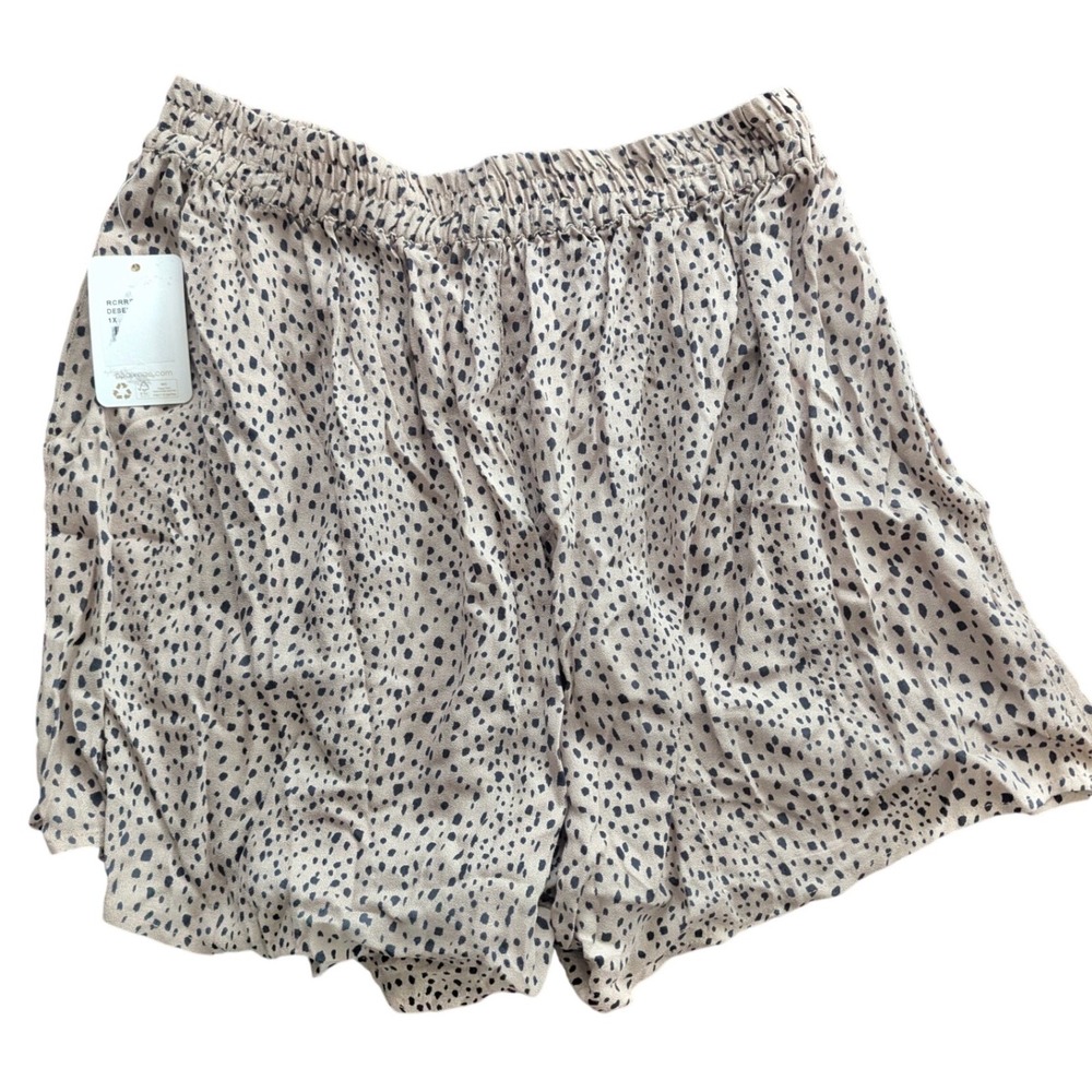 PJ SALVAGE Cheetah Print Elastic Waist Lounge Shorts Pajama Bottoms Plus Size 1X - Picture 1 of 5